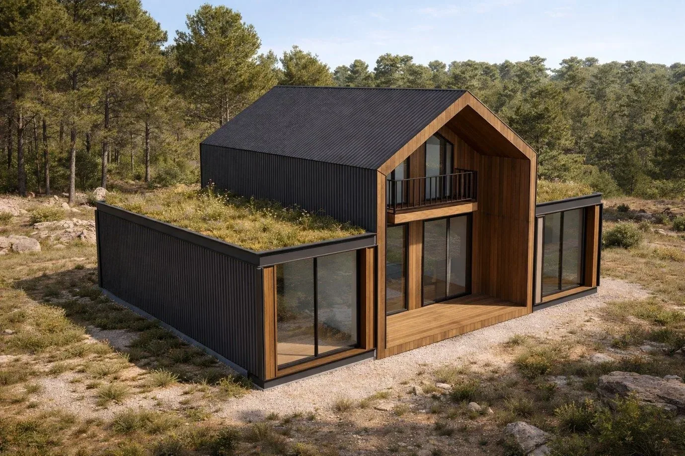 Casa modular Gotta entre pinos