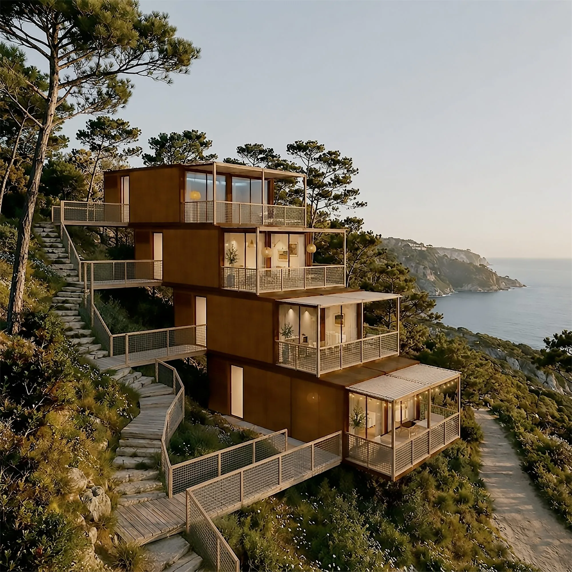 Casa modular Gotta en un acantilado