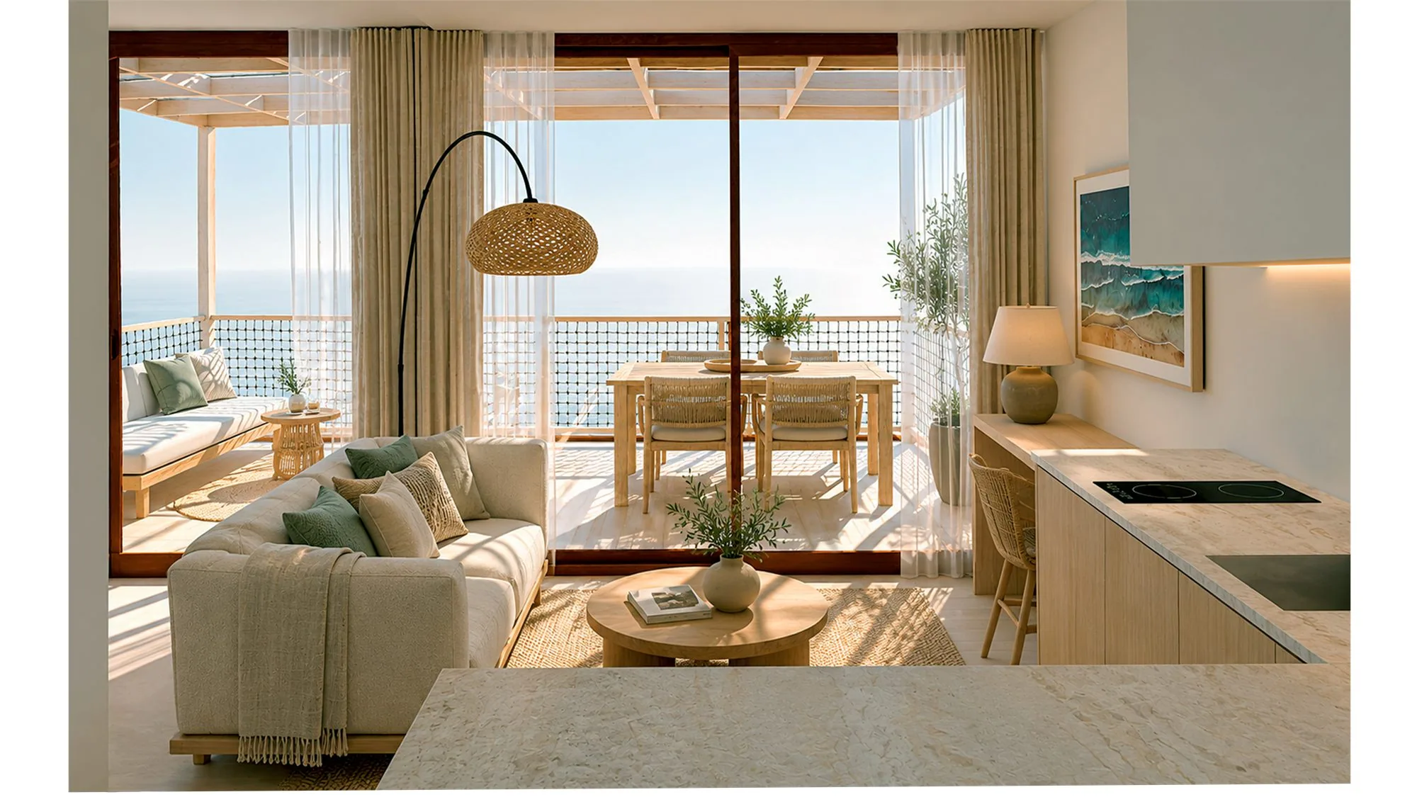 Salón Gotta con vistas al mar