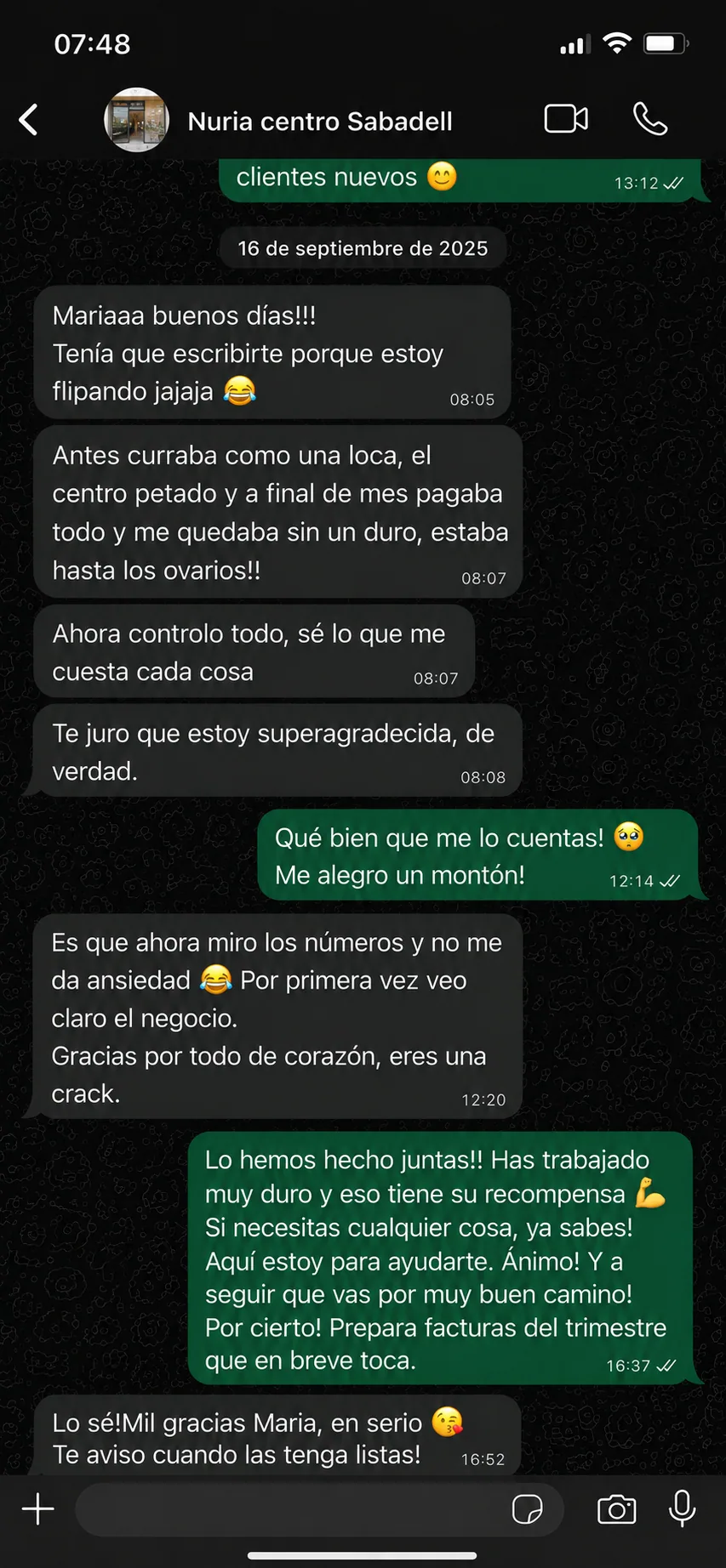 Testimonio de Nuria, centro en Sabadell