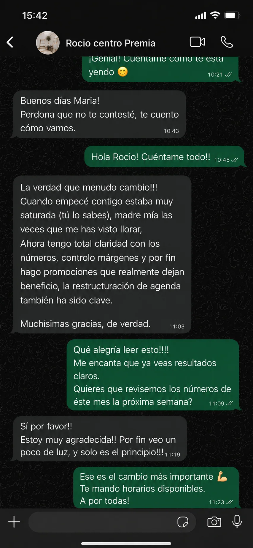 Testimonio de Rocío, centro en Premià